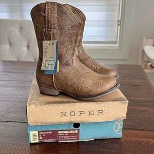 NEW! NIB Roper Tan Leather Toddler Boots